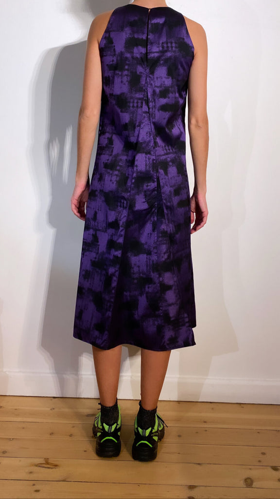 Buy SILK PURPLE PRINT DRESS ARCHIVE online from Elaine Hersby