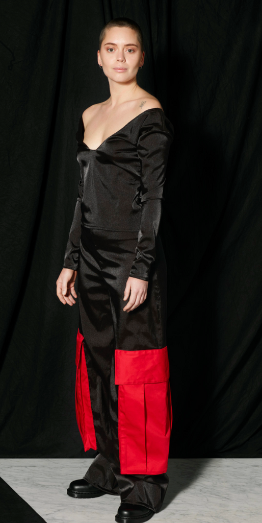 Buy BLACK & RED PANTS ARCHIVE online from Elaine Hersby
